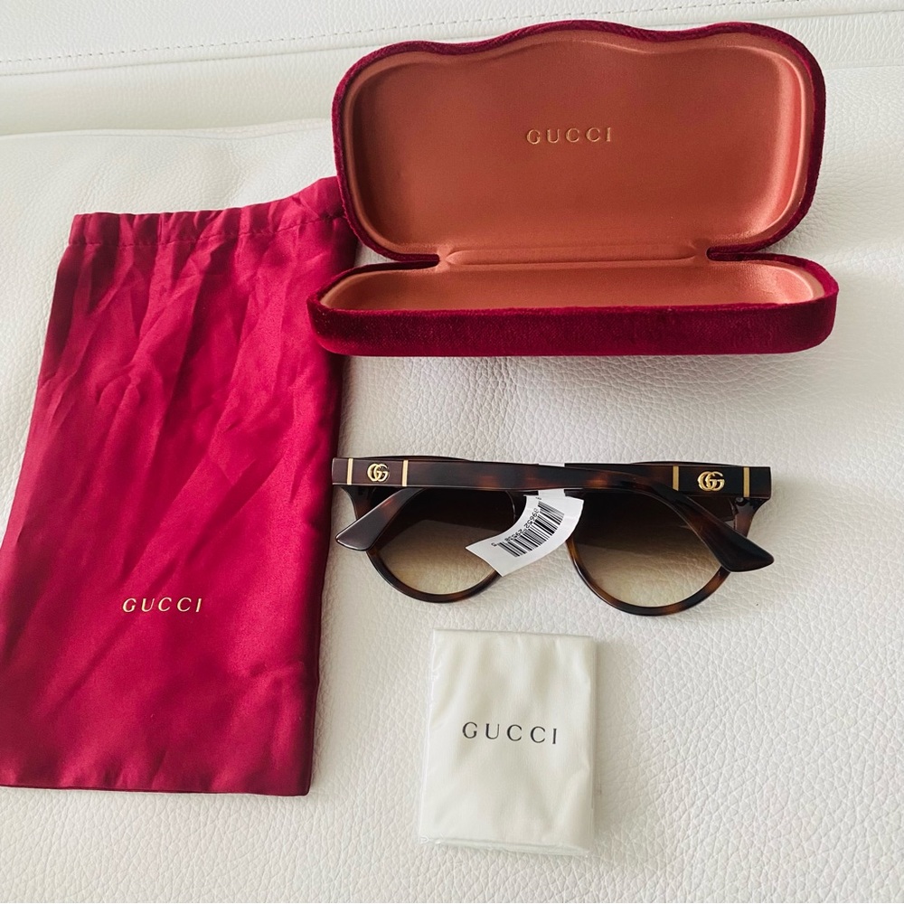 New Gucci Round GG Sunglasses 56mm unisex - Picture 4 of 11